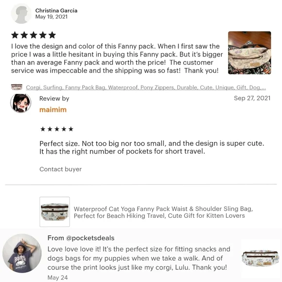 Waterproof Blush Large Fanny Pack Crossbody Sling - Picture 5 of 9